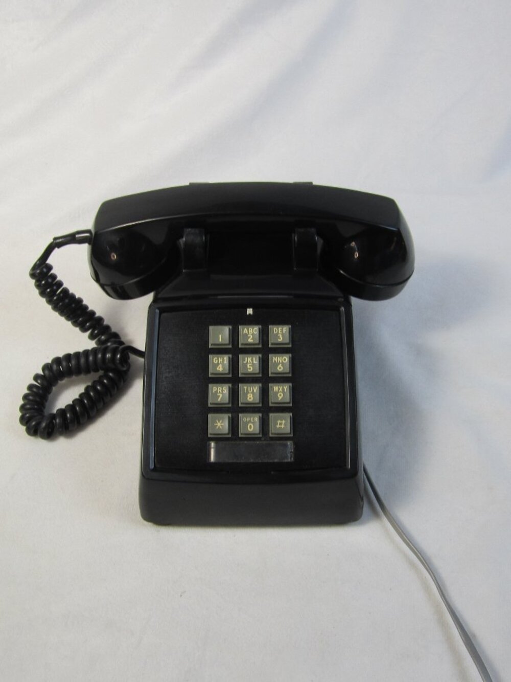 Vintage Black ITT Push Button Desk Table Top Telephone - Tested - Works